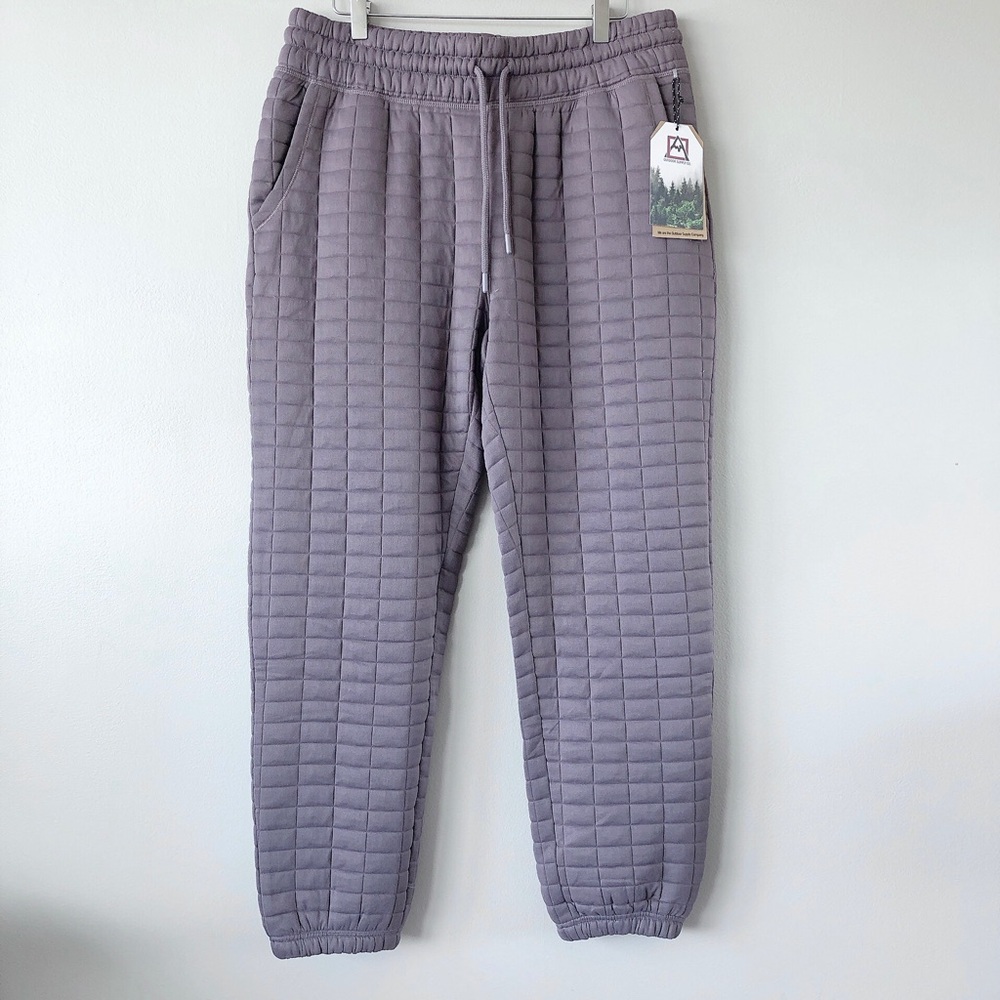 Outdoor supply Co. quilted sweatpants LG NWT purple joggers